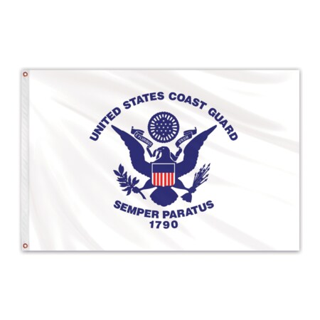 Global Flags Unlimited Coast Guard Outdoor Nylon Flag 12"x18" 210319